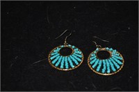 large blue earrings