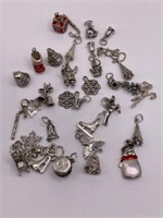 (35) Sterling Christmas Charms