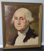 Vintage Framed Glossy Print of George Washington