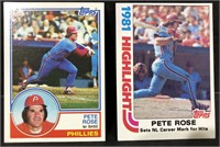 LOT OF (2) PETE ROSE BASEBALL CARDS (1983 TOPPS #1