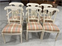 6 Ethan Allen Painted Pineapple Dining Chairs