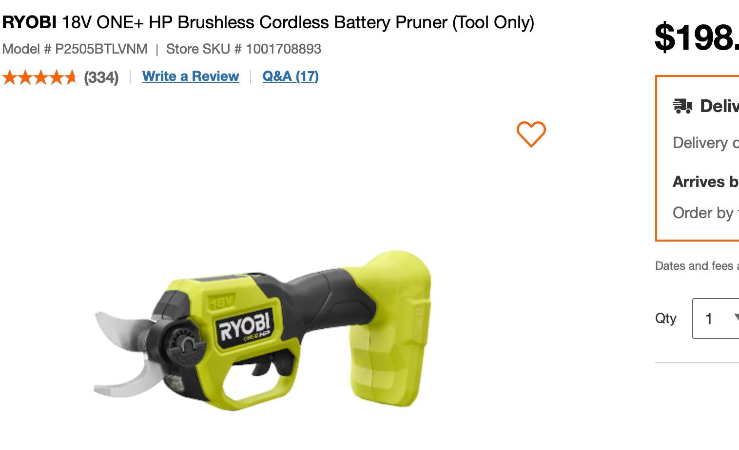 RYOBI 18V ONE+ HP Brushless Cordless Battery