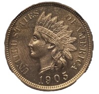 1905 Indian Head Cent MS65 or Better, RED Ungraded