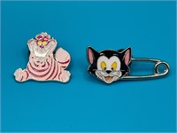 Disney Cheshire Cat and Figaro Lapel/Hat Pins