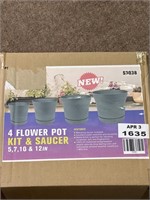 4 Flower Pot Kit & Saucer