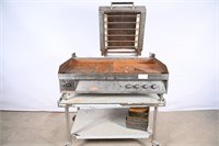 Lang Griddle Broiler, Stainless Table, Bread Pans
