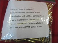 223 Rem Primed Brass 100 pc lot