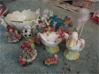Assorted Ceramic/Glass Easter Decorations