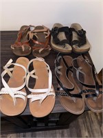 4 pair of women’s sandals, size 9