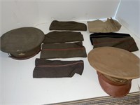 Assorted vintage military hats