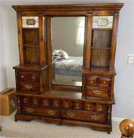 Large Dresser With Mirror And Lighted Displays