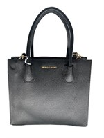 MK Black Pebble Leather Square Tote Bag