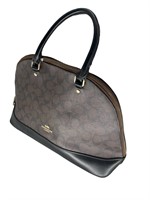 Coach Black & Brown Monogram Top Handle Bag