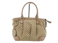 Gucci Beige & Pink Canvas 2WAY Handbag