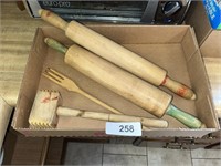 Wood Rolling Pin & Other Wood Utensils