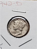 Higher Grade 1942-D Mercury Dime