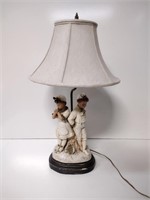 Vintage Figural Chalk Ware Table Lamp