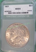 1921 MS 65 NTC Morgan Dollar  $182 CPG