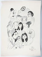 2PC. AL HIRSCHFELD HOLLYWOOD CARICATURE LITHOGRAPH