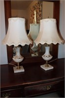 Pair of marble based lamps