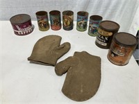 Tin Cans Dog Food, Varnish, Wax, Gloves