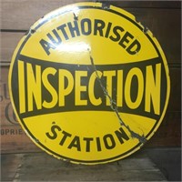 Original enamel Authorised inspection station sign