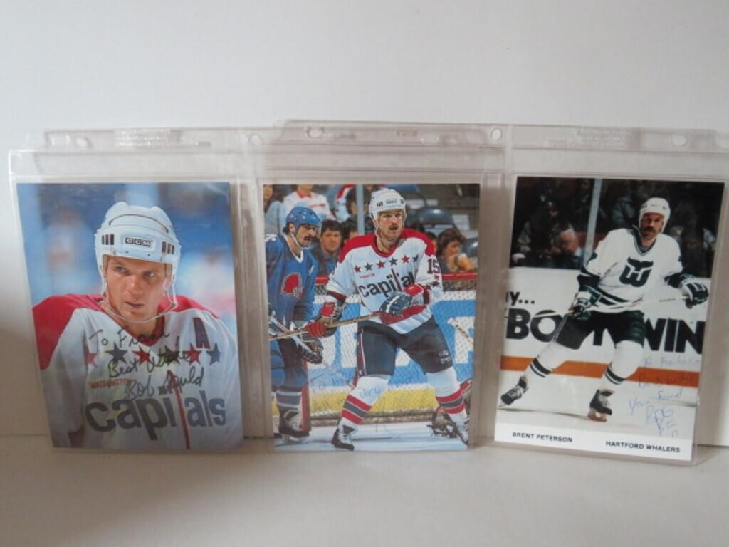 LOT 3 AUTOGRAPHED HOCKEY  POST CARDS