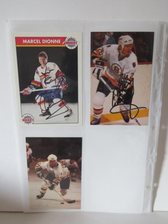 LOT 3 AUTOGRAPHED HOCKEY  POST CARDS