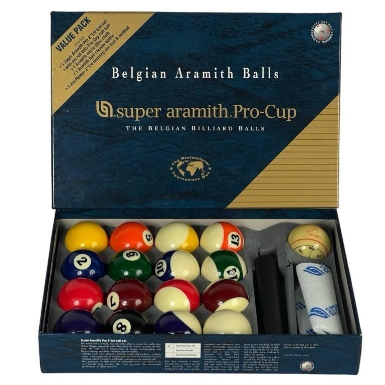 Belgian Super Pro-Cup Aramith Pool Balls Set