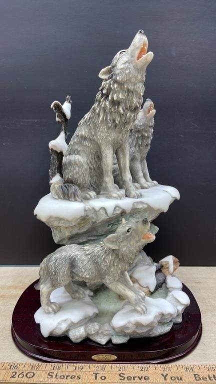Resin Wolf Statue (16"H). NO SHIPPING