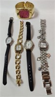 5 Ladies Watches - All Working w/ New Batteries