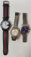 3 Mens Watches - All Working w/ New Batteries