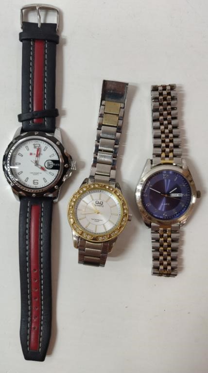 3 Mens Watches - All Working w/ New Batteries
