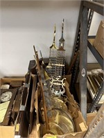 LARGE LOT OF GRANDFATHER CLOCK PENDELUMS/ MORE