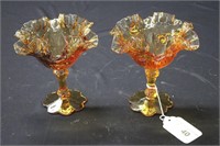 Fenton Amber Glass Candy Dishes