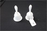 Milk Glass Hobnail Bells