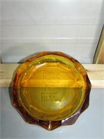 Vintage Bubs the Rebel Amber Glass Ashtray
