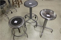 3 metal stools