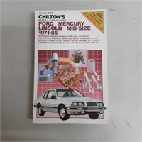 Chilton Ford Mercury Lincoln mid size 1971-85