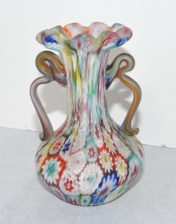 Murano Millefiori vase, 4 1/4"