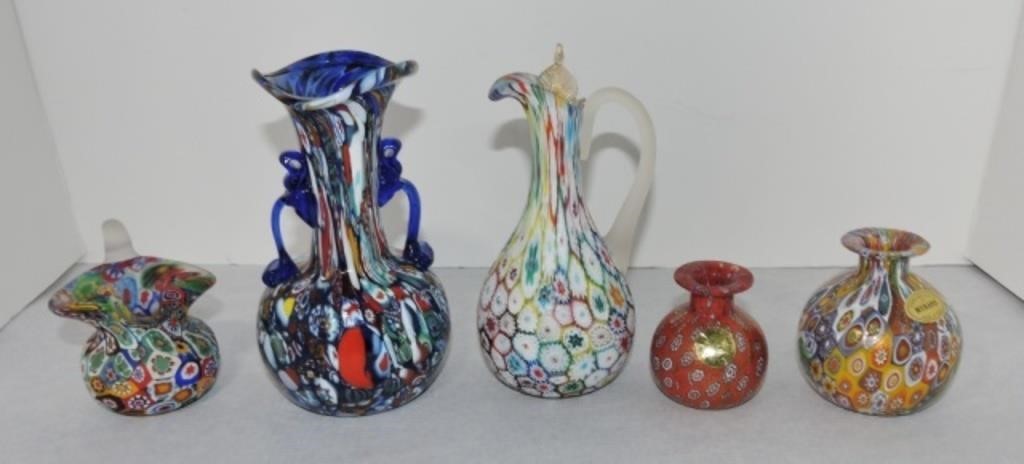 Murano Millefiori lot of 5 pcs