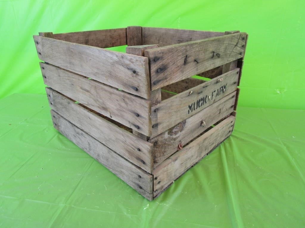 Mock Farm Wooden Crate 12" x 18" x 15"