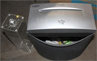 Aurora paper shredder; 12 volt vacuum; box of
