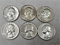 1950's & 60's Silver Proof Washington 6 Quarters