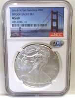 2013-S SILVER EAGLE NGC MS69
