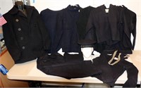 Vintage Navy Uniform Lot - Pee Coat, Bell Bottom