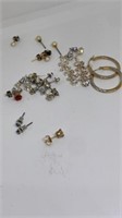 Group of mixed earrings one CZ stud marked 14KT