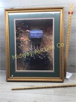 FRAMED PRINT OF WINDOW WITH FLORALS