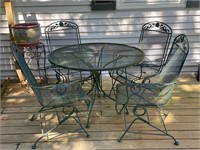 42” Metal Patio Table with Four chairs