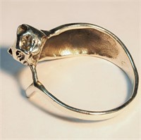 Sterling Silver Cat Shaped Ring